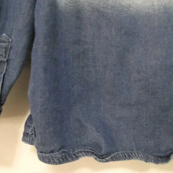 JOE FRESH - Toddler | 4 years | Ombre Denim Button-Up Casual Shirt | Pocket - Picture 14 of 15